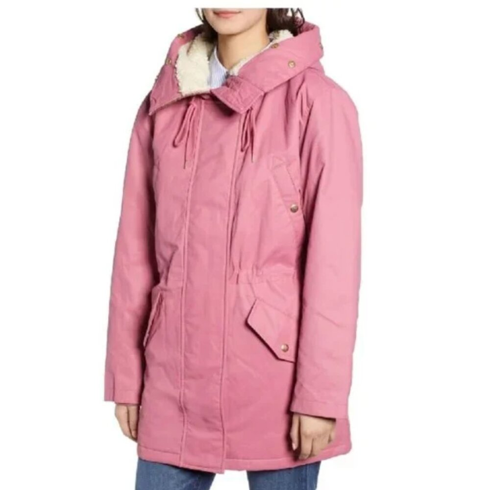J. Crew LUX Primaloft Perfect Winter Parka Coat in Pink